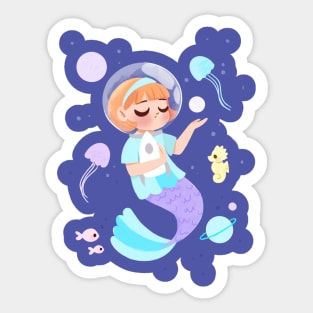 Astronaut Mermaid Sticker